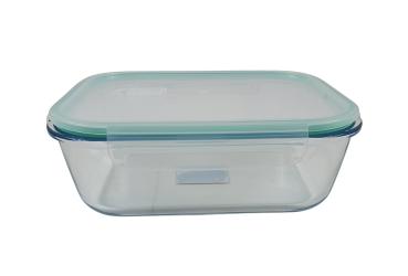 Preview: Frischhaltedose aus Glas mit Deckel eckig 2,26L